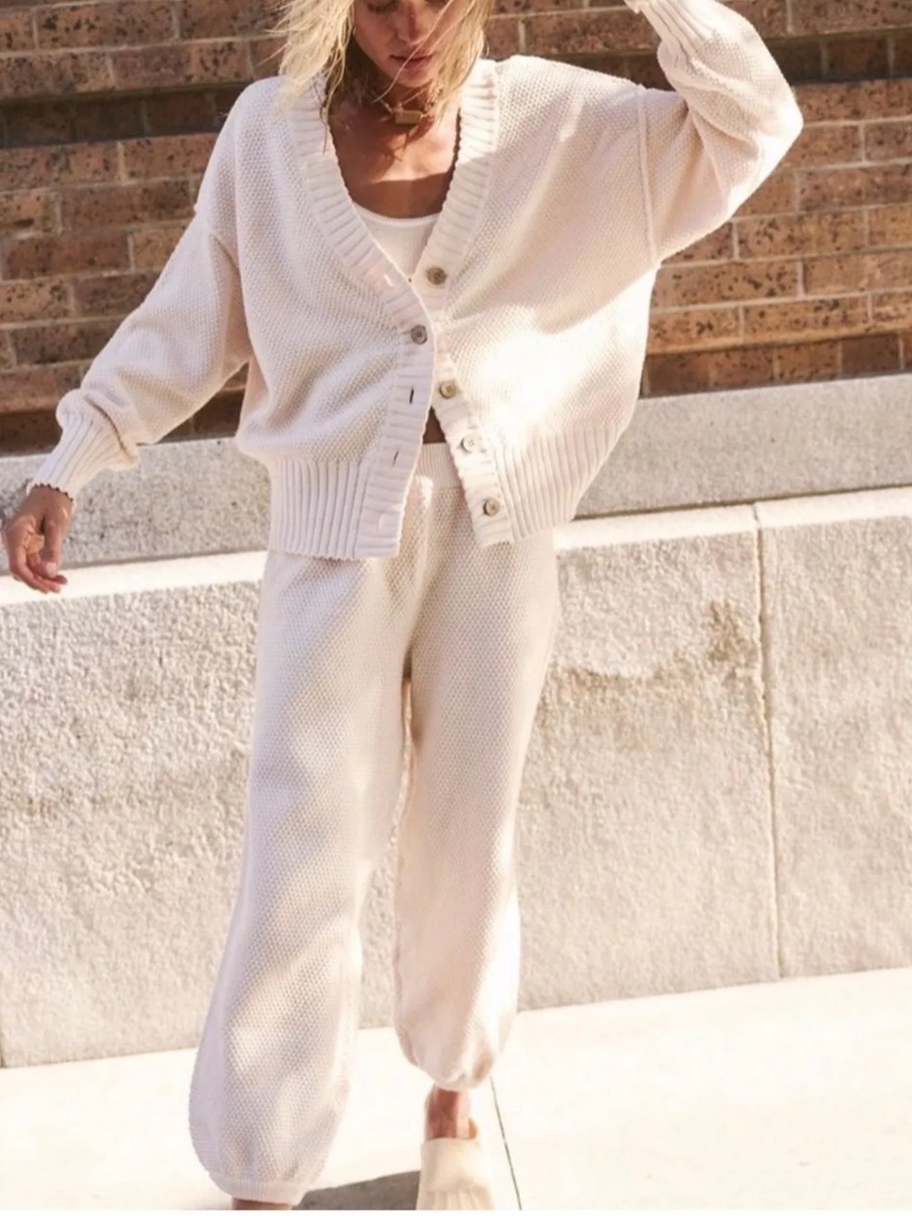 NWT Still in Bag Free People Hailee Cardi Set Sz L - Ivory- Retail $128